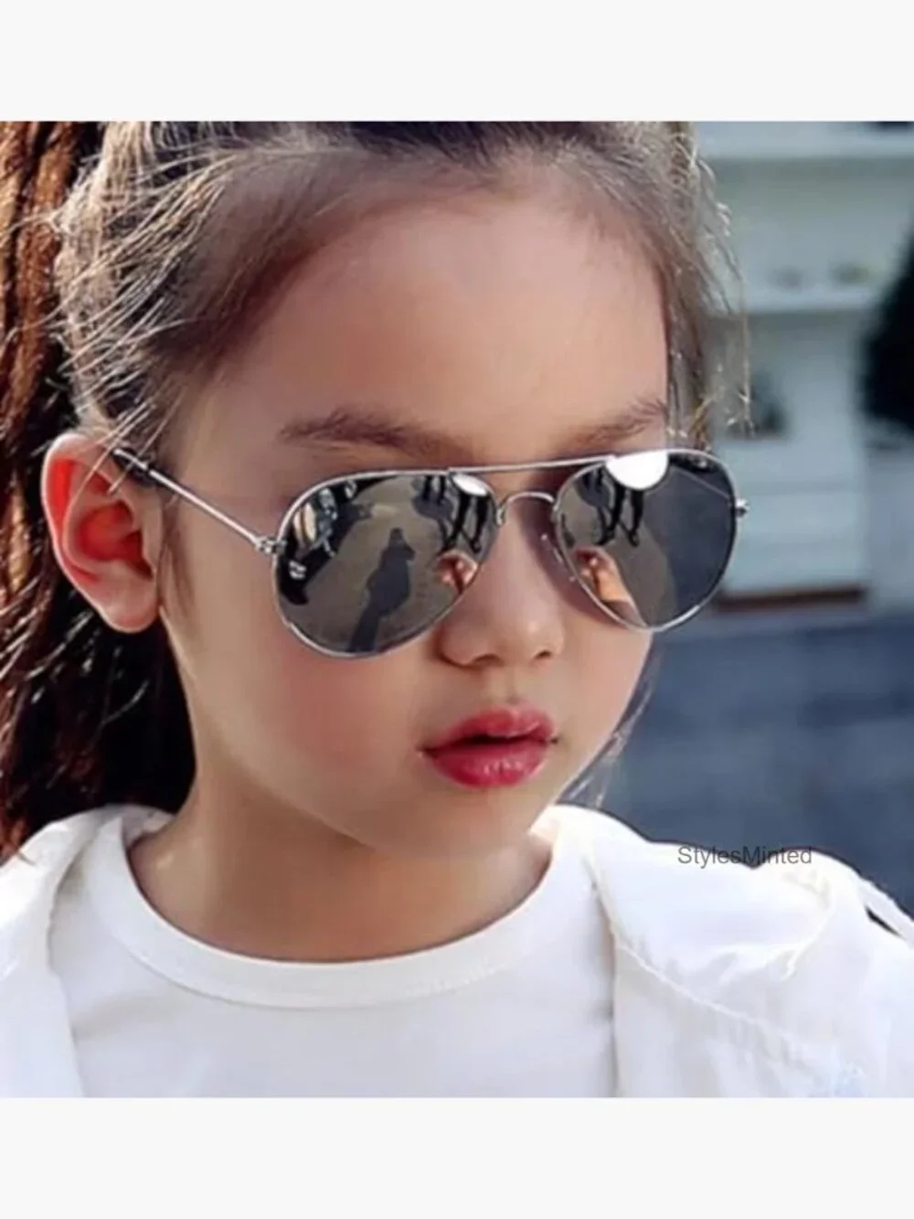 Kids Metal Aviator Sunglasses UV400 Protection Adjustable
